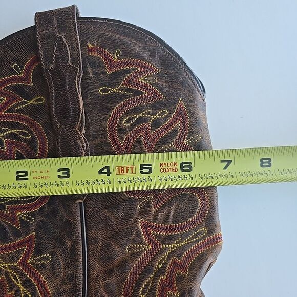 French's Western 12" Cowboy Boots 1100 Brown Embroidered Leather Women's Sz 9.5M - Picture 11 of 12